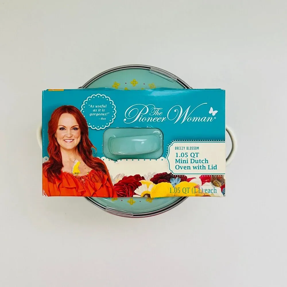 THE PIONEER WOMAN Breezy Blossom Enamel on Steel 1.05 Qt. Mini Dutch Ovens, 2 Pk
